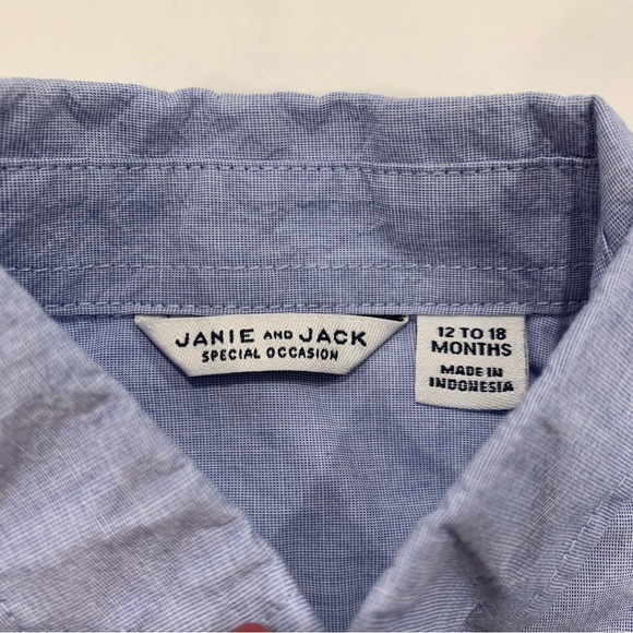 Janie and Jack light blue button down dress shirt - 12-18 months - Picture 3 of 4